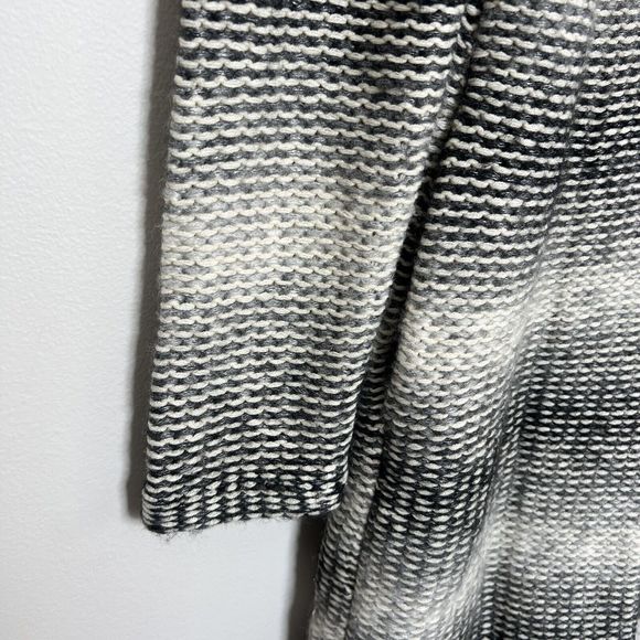 Lucky Brand Sweater Cardigan Black Gray White Lagging Look Wool Blend - Picture 5 of 10